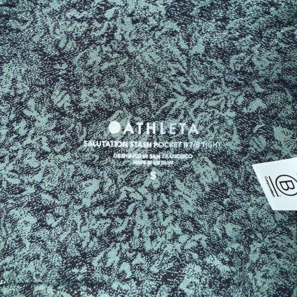 Athleta Salutation Stash Pocket II Textured 7/8 Tight Size Small Basil Green - Picture 5 of 7